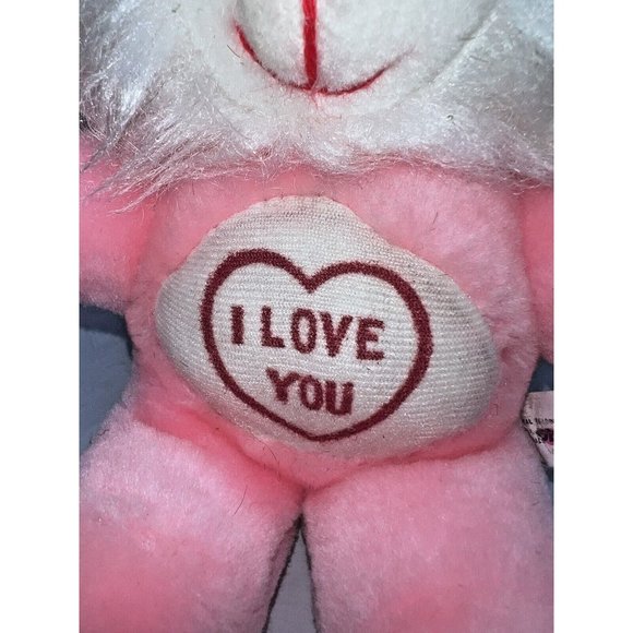 VINTAGE ORIENTAL TRADING CO. PINK BUNNY RABBIT 10" PLUSH ,I LOVE YOU ,HEART - Picture 3 of 4